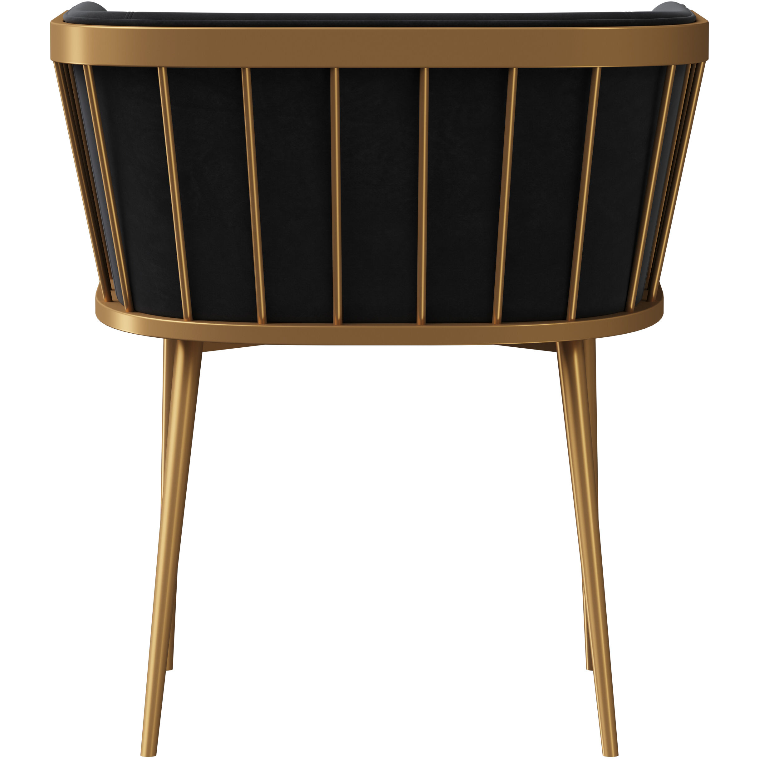 Caily Gold Dining Armchair in Abbington Black